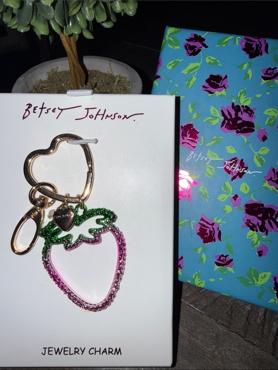 Betsey Johnson Accessories - Betsey Johnson Pink & Green Strawberry Charm Keychain or Bag Charm. New!